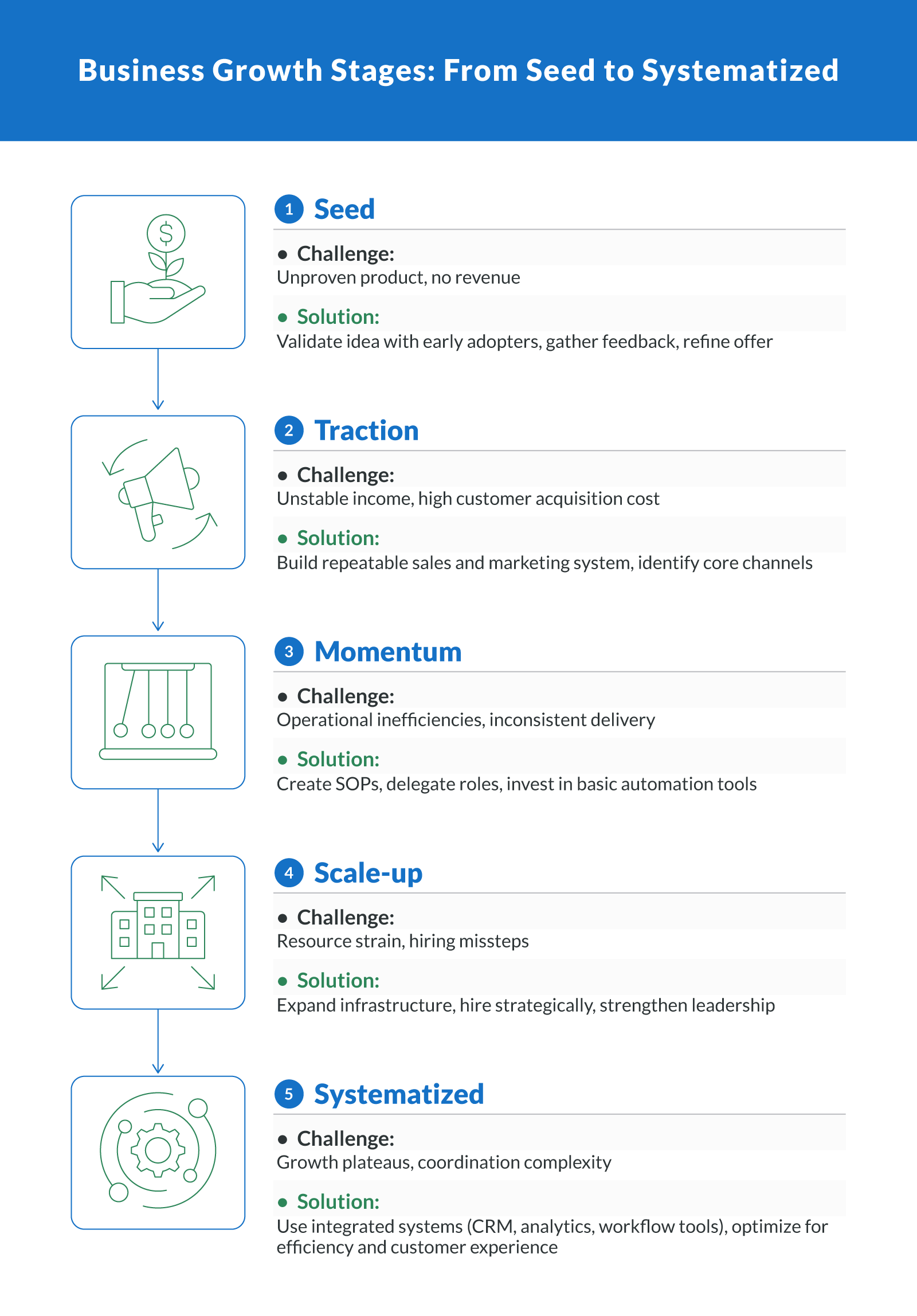 Business Growth Stages: From Seed to Systematized