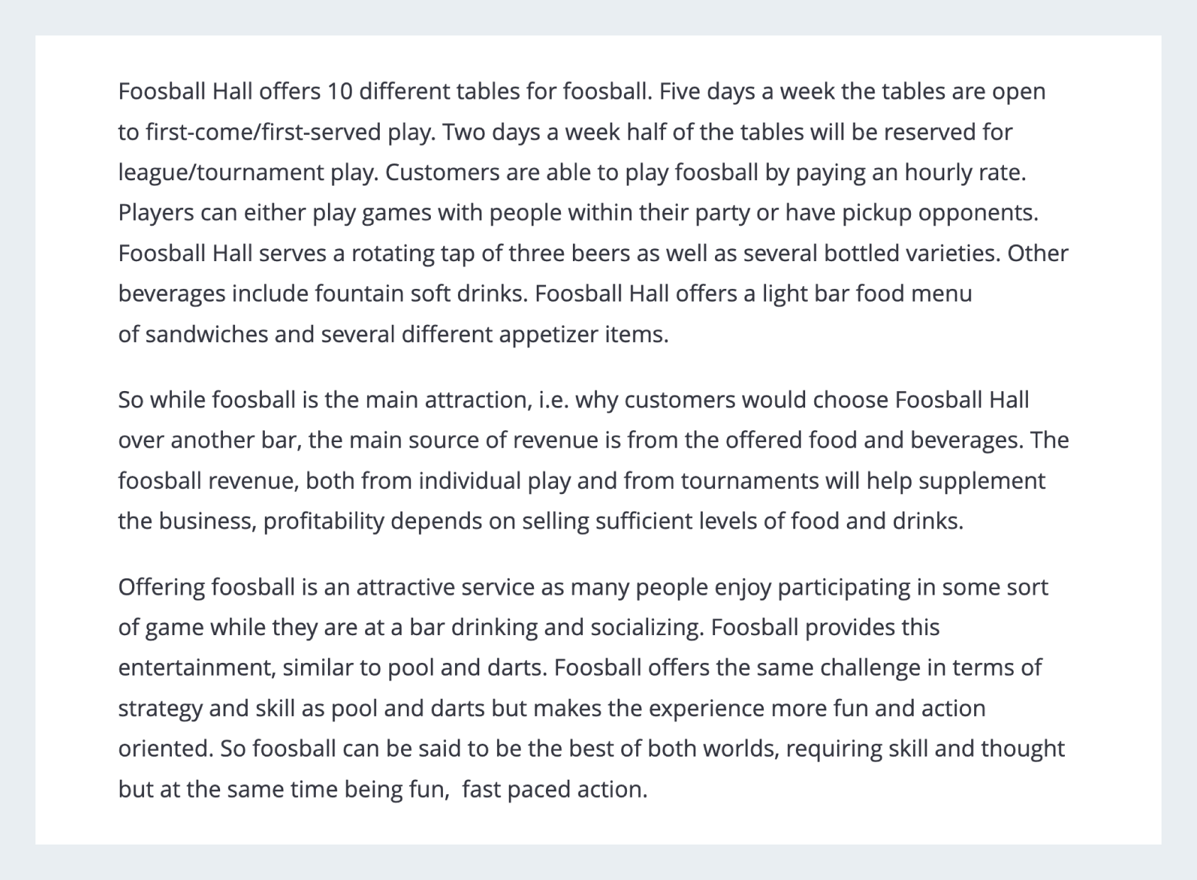 Product or services offered