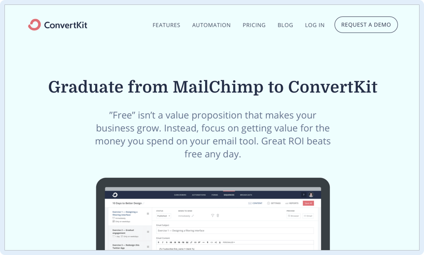 Create alternative to landing pages