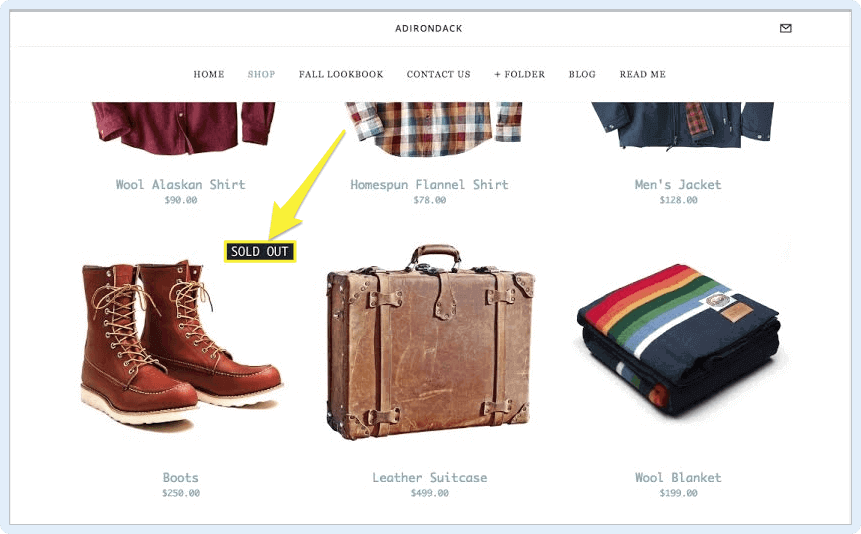 List an item as sold out